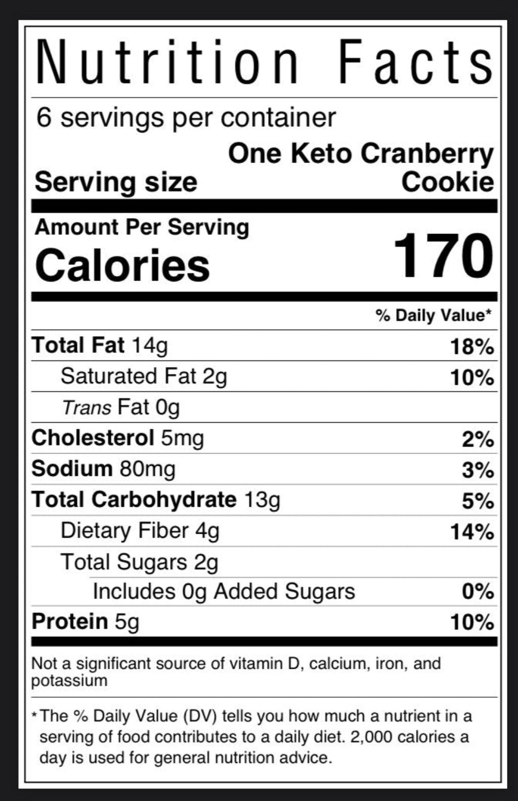 Keto Cranberry Almond Chunk Specialty Soft Baked