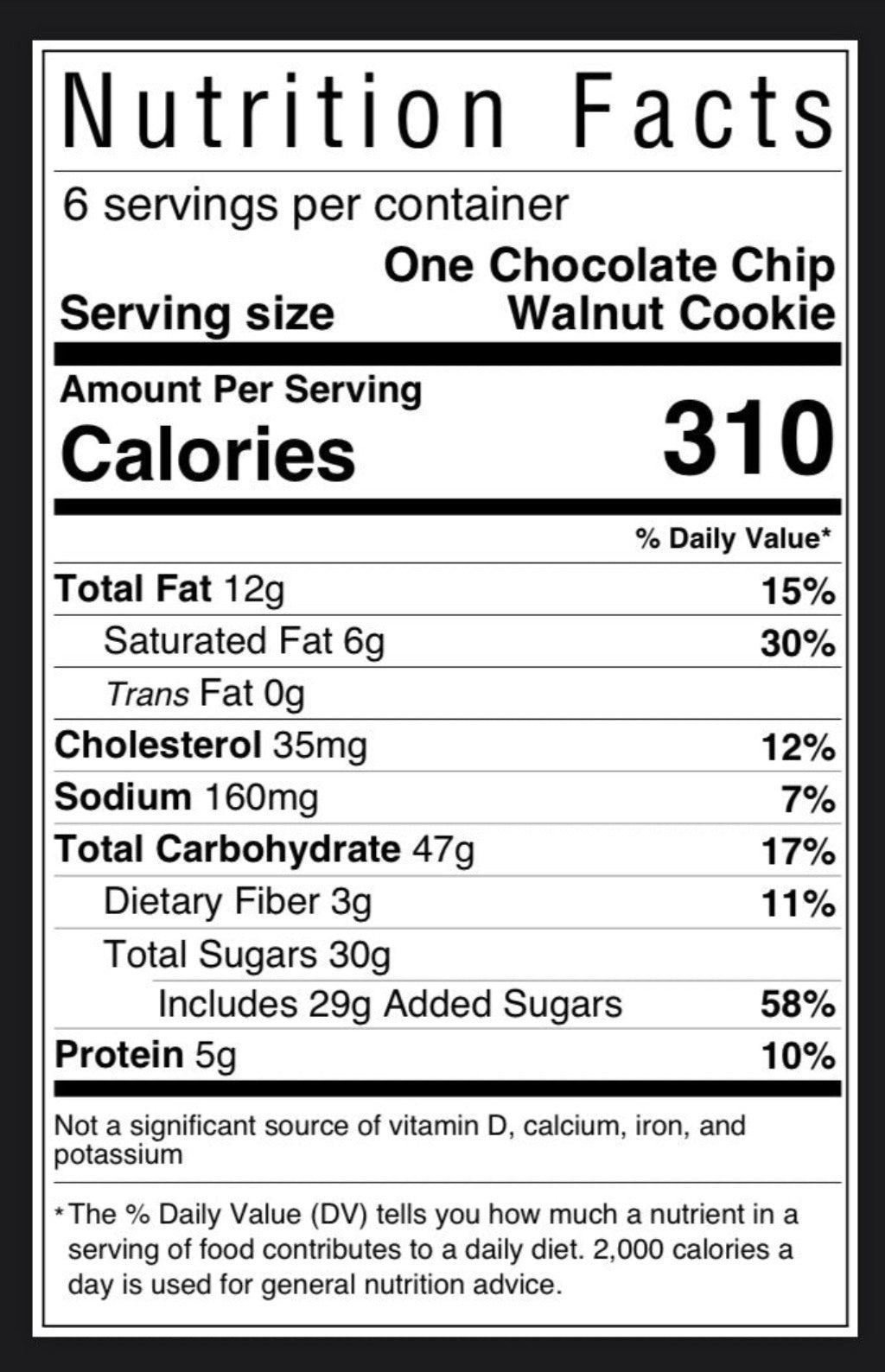 Chocolate Chip Walnut Jumbo Soft Baked Texas Sized Cookie