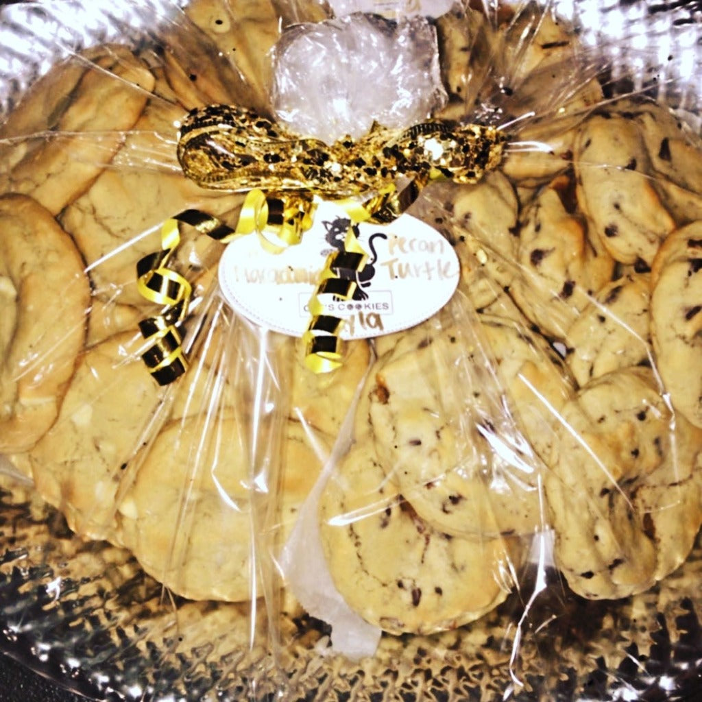 **Cat's Custom Jumbo Soft-Bakes Texas Size Cookie Platter (Any 4 Listed Flavors) fresh baked to order cookies. made to order cookies fresh soft-baked to order cookies.